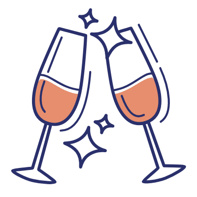 Champagne Flutes, Animated Icon, Motif