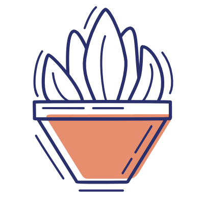 Potted Flower Plant, Animated Icon, Motif