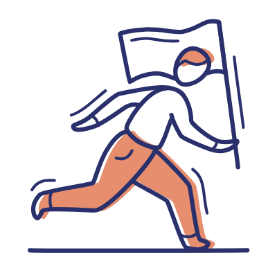 Person Flag, Animated Icon, Motif