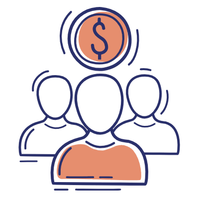 Avatars Collecting Money, Animated Icon, Motif