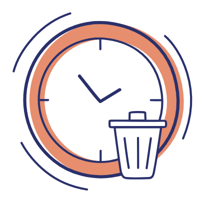 Clock Trash, Animated Icon, Motif