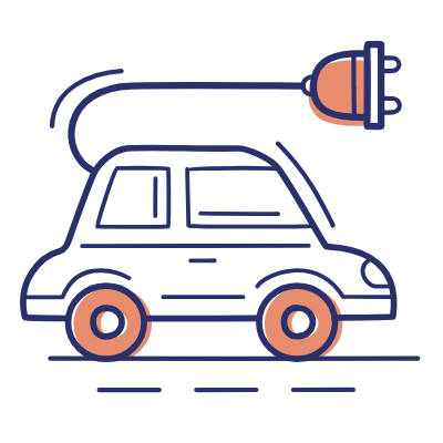 Electric Car, Animated Icon, Motif