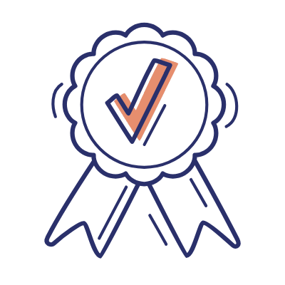 Badge Ribbon Check, Animated Icon, Motif