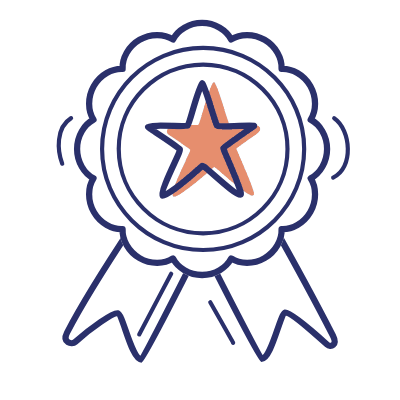 Badge Ribbon Star, Animated Icon, Motif
