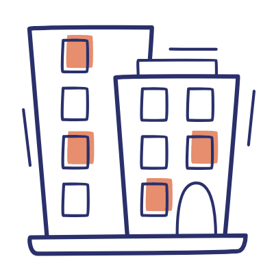 Two Buildings, Animated Icon, Motif