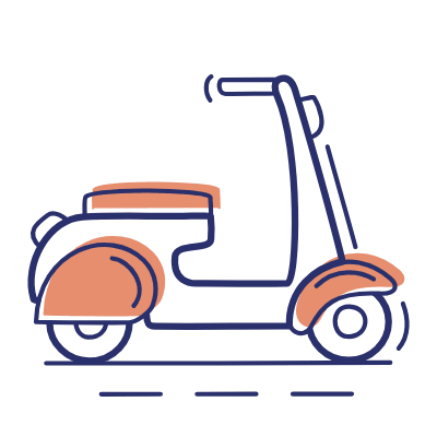 Moped, Animated Icon, Motif