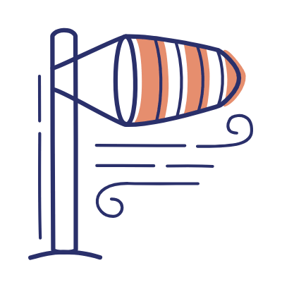 Wind Sign, Animated Icon, Motif