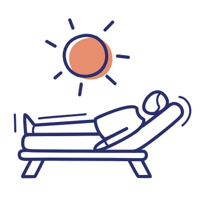 Sunbathing, Animated Icon, Motif