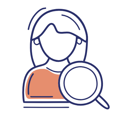 Woman Search, Animated Icon, Motif