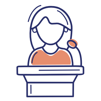 Woman Lecturer, Animated Icon, Motif