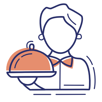 Man Waiter, Animated Icon, Motif