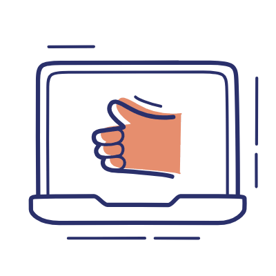 Laptop Thumb up, Animated Icon, Motif