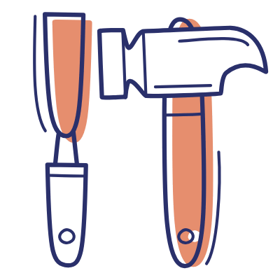 Chisel Hammer, Animated Icon, Motif