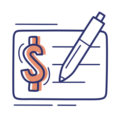 Bank Check, Animated Icon, Motif