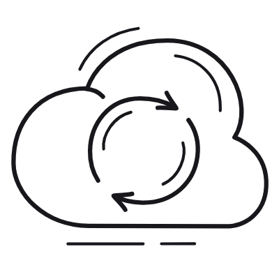 Cloud Refresh, Animated Icon, Outline