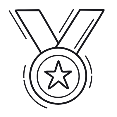 Medal Star, Animated Icon, Outline