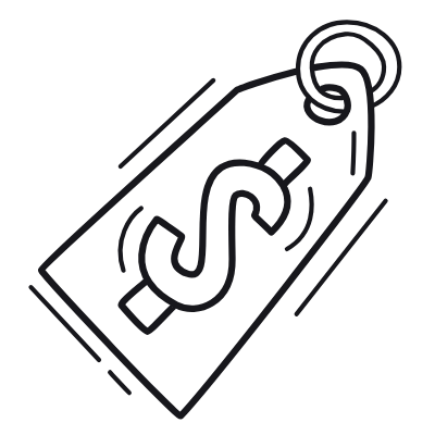 Dollar Price Tag, Animated Icon, Outline