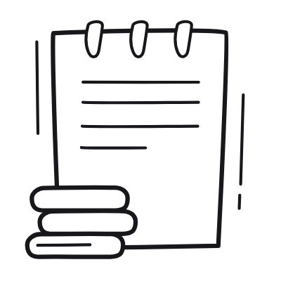 Notebook Coins, Animated Icon, Outline