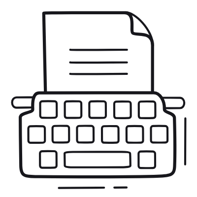Typewriter, Animated Icon, Outline