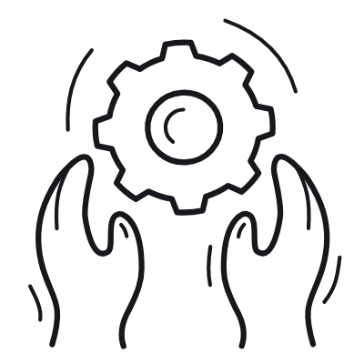 Hands Open Settings, Animated Icon, Outline