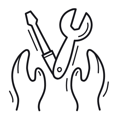 Hands Tools, Animated Icon, Outline