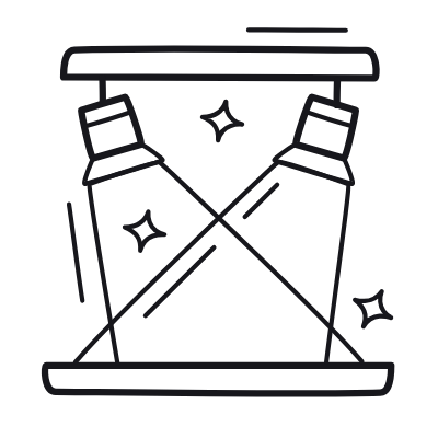 Stage Lights, Animated Icon, Outline