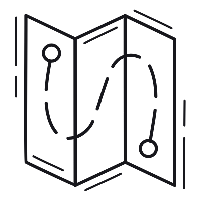 Map Route, Animated Icon, Outline