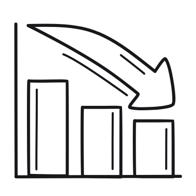 Bar Chart Arrow Down, Animated Icon, Outline