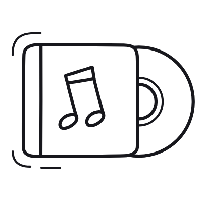Music Album, Animated Icon, Outline