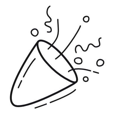 Confetti, Animated Icon, Outline