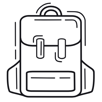 Bagpack, Animated Icon, Outline