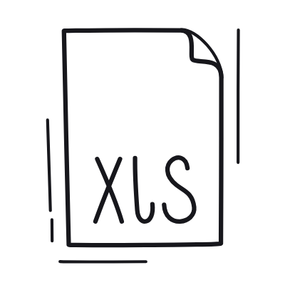 File XLS, Animated Icon, Outline
