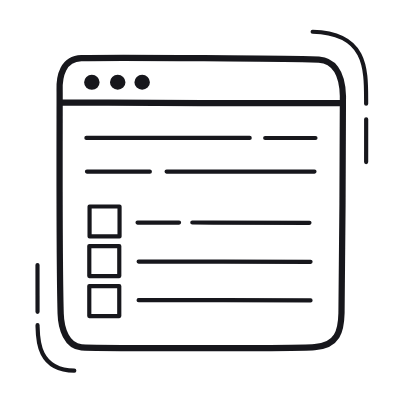 Browser Questionnaire, Animated Icon, Outline