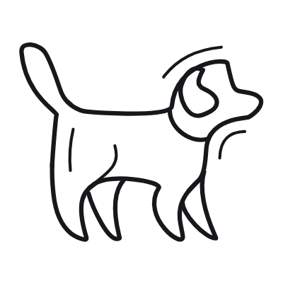 Dog Walking, Animated Icon, Outline