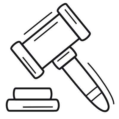 Gavel, Animated Icon, Outline