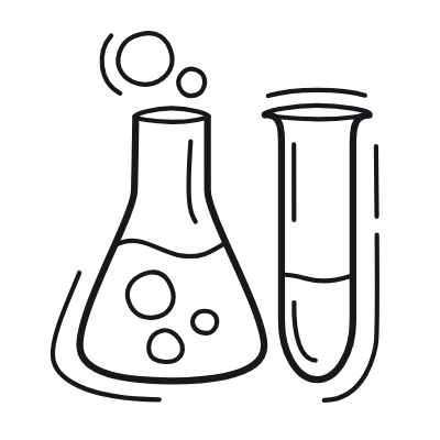 Laboratory Glassware, Animated Icon, Outline