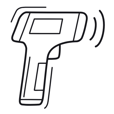 Thermometer Gun, Animated Icon, Outline