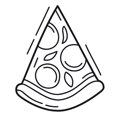Pizza, Animated Icon, Outline