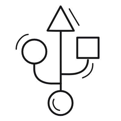 USB Connector, Animated Icon, Outline