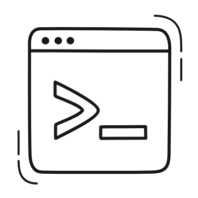 Browser Terminal, Animated Icon, Outline