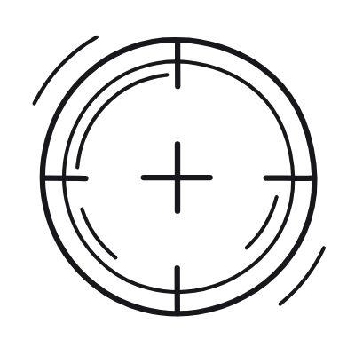 Crosshair, Animated Icon, Outline