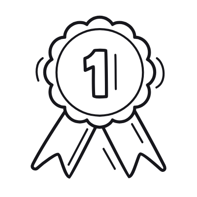 Badge Ribbon One, Animated Icon, Outline