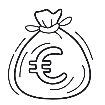 Euro Bag, Animated Icon, Outline