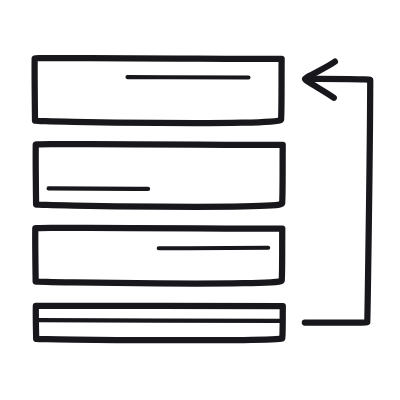 Order Bottom To Top, Animated Icon, Outline