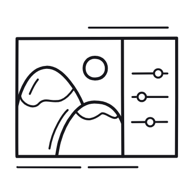 Photo Editor, Animated Icon, Outline