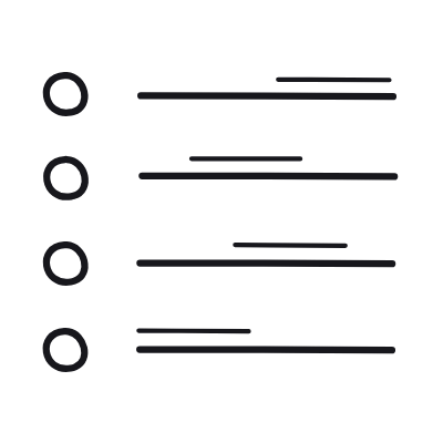Bullet List, Animated Icon, Outline