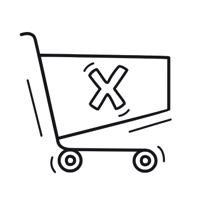 Cart Cross, Animated Icon, Outline