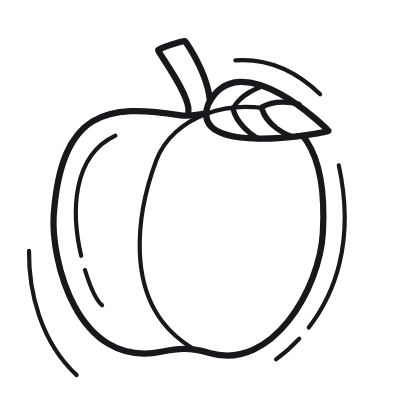 Peach, Animated Icon, Outline