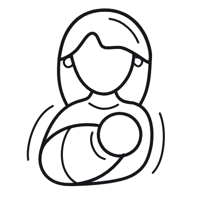 Woman Breastfeeding, Animated Icon, Outline