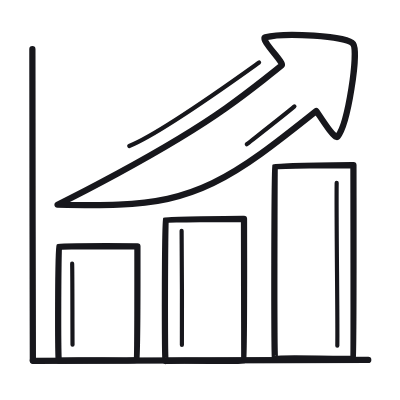 Bar Chart Arrow Up, Animated Icon, Outline